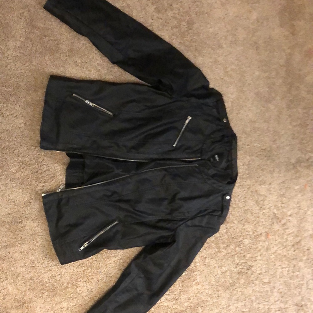 Black snake skin faux Moto jacket